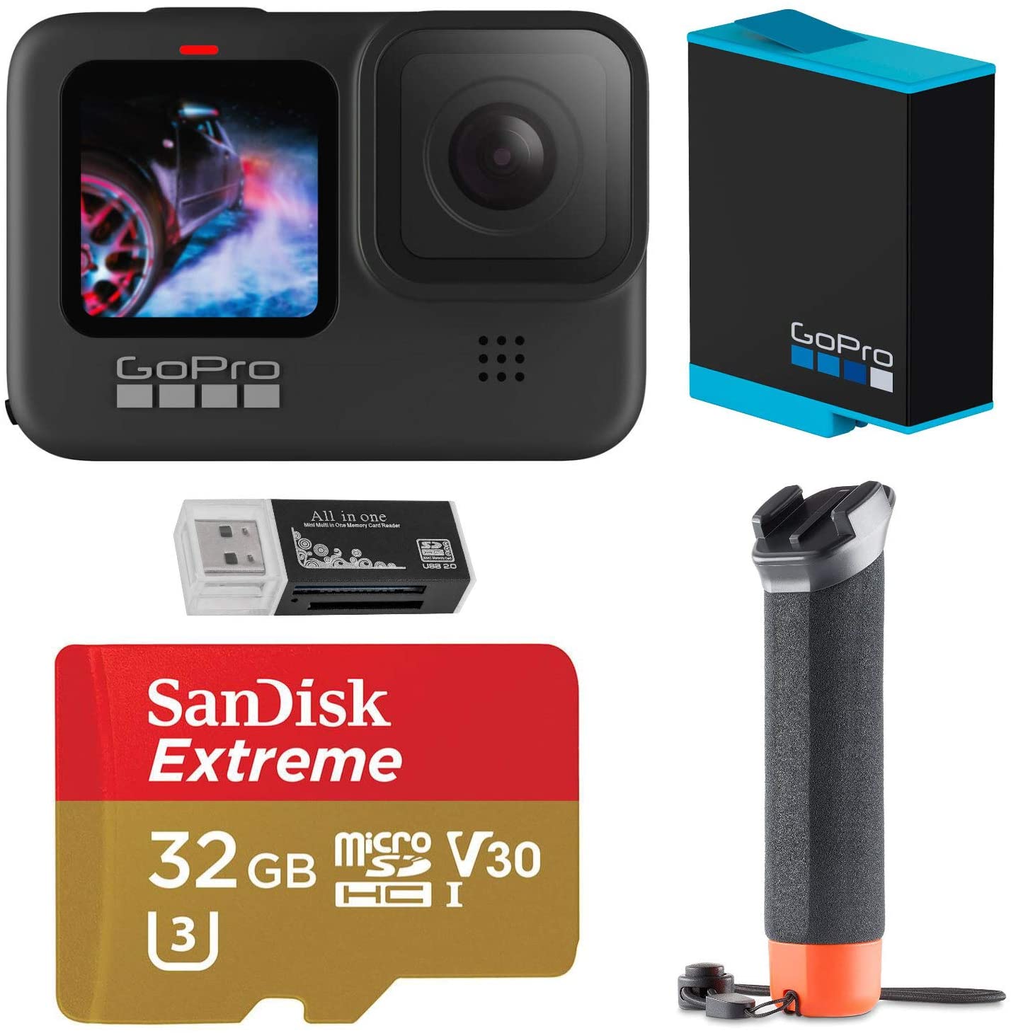 GoPro HERO9 Black, Waterproof Action Camera, 5K/4K Video, Starter