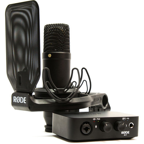 RODE NT1 + Ai-1 Complete Studio Kit with AI-1 Audio Interface, NT1 Microphone, SMR Shockmount, and Cables