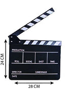 E-Image ECB-01 Professional Clapper Board with Black & White Stripe Slate for Film Video Movie Film Shooting