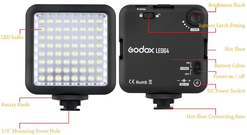 Godox LED 64 Video Lamp bright Light for Portable Digital Camera Camcorder DV
