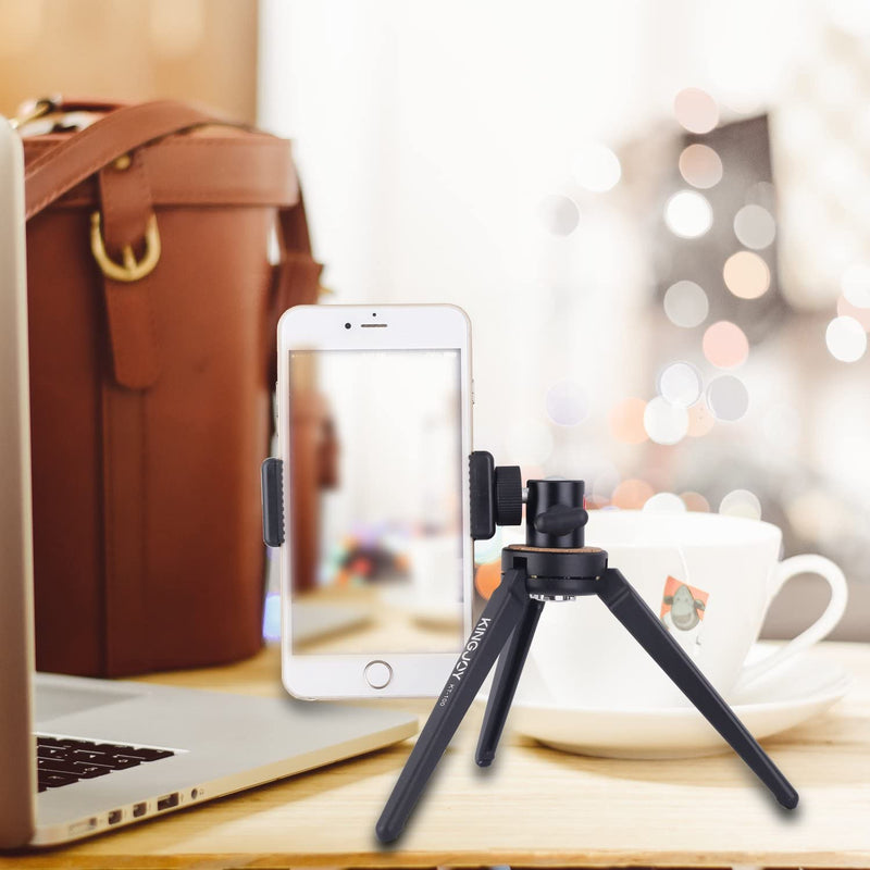 Kingjoy KT-100+BD-0 Aluminum Steel Mini Ball Head Mini Travel Tabletop Tripod