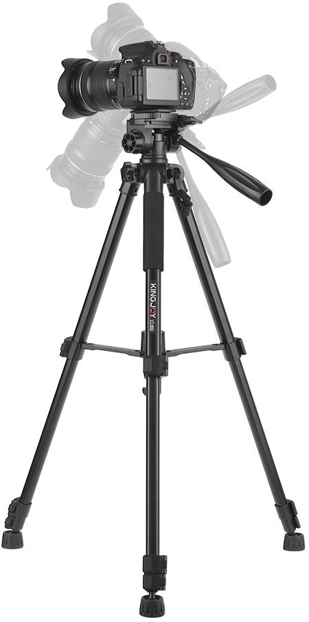 Kingjoy Lightweight Flip Lock Video Tripod VT-860 with Three-Way Head