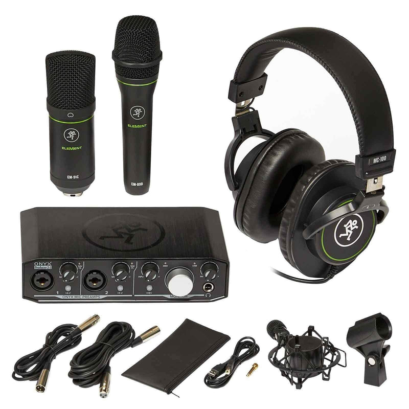 Mackie Producer Bundle (USB Audio/MIDI Interface, Condenser Mic, Dynamic Mic, & Headphones)